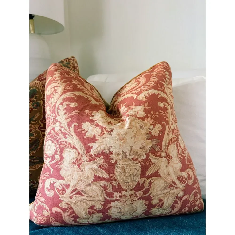 Vintage 90s Bennison Fabrics Linen Pillow